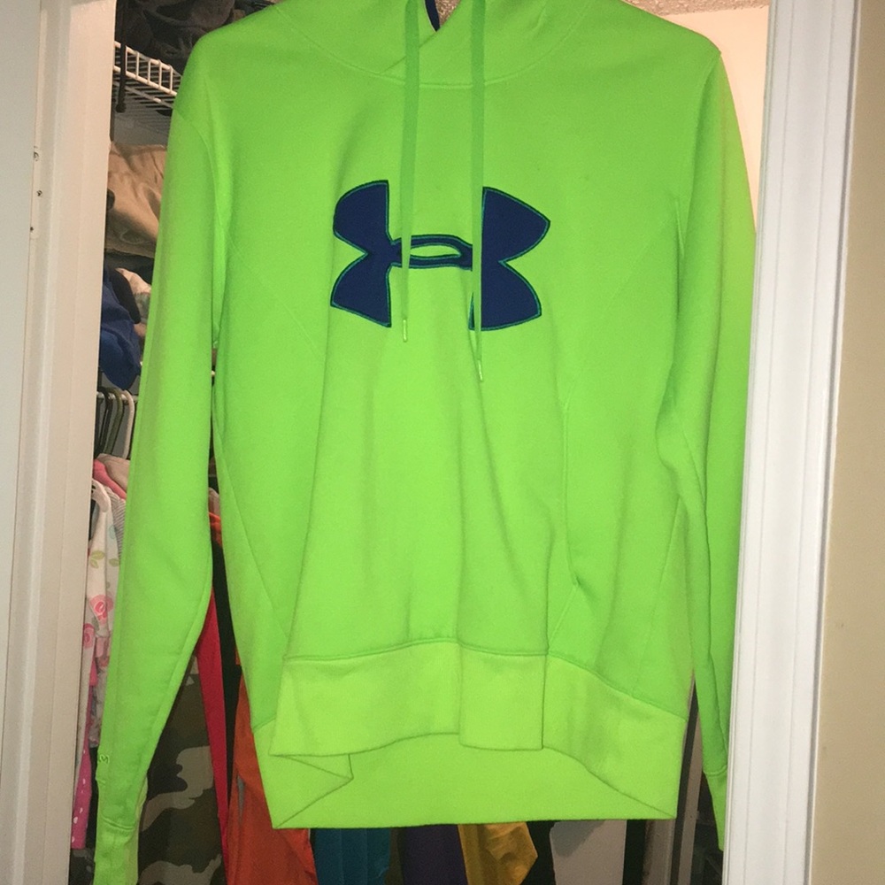 Lime Green Underamour hoodie Large